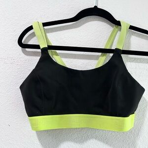 AURUM Black and Neon Green Sports Bra